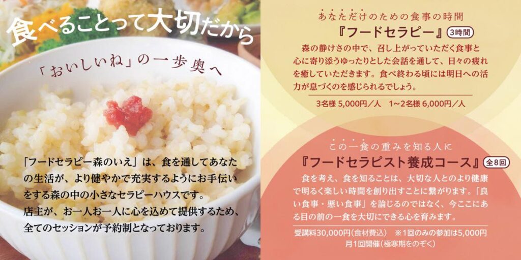 フードセラピー森のいえ、パンフレット