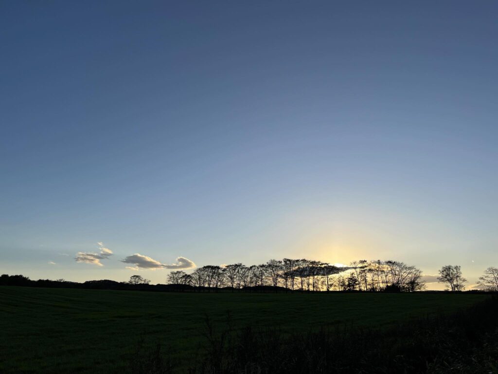 北海道、秋の夕方